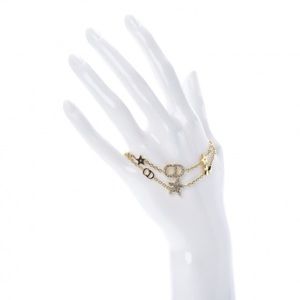 DIOR Crystal Star Charms Bracelet Set Gold